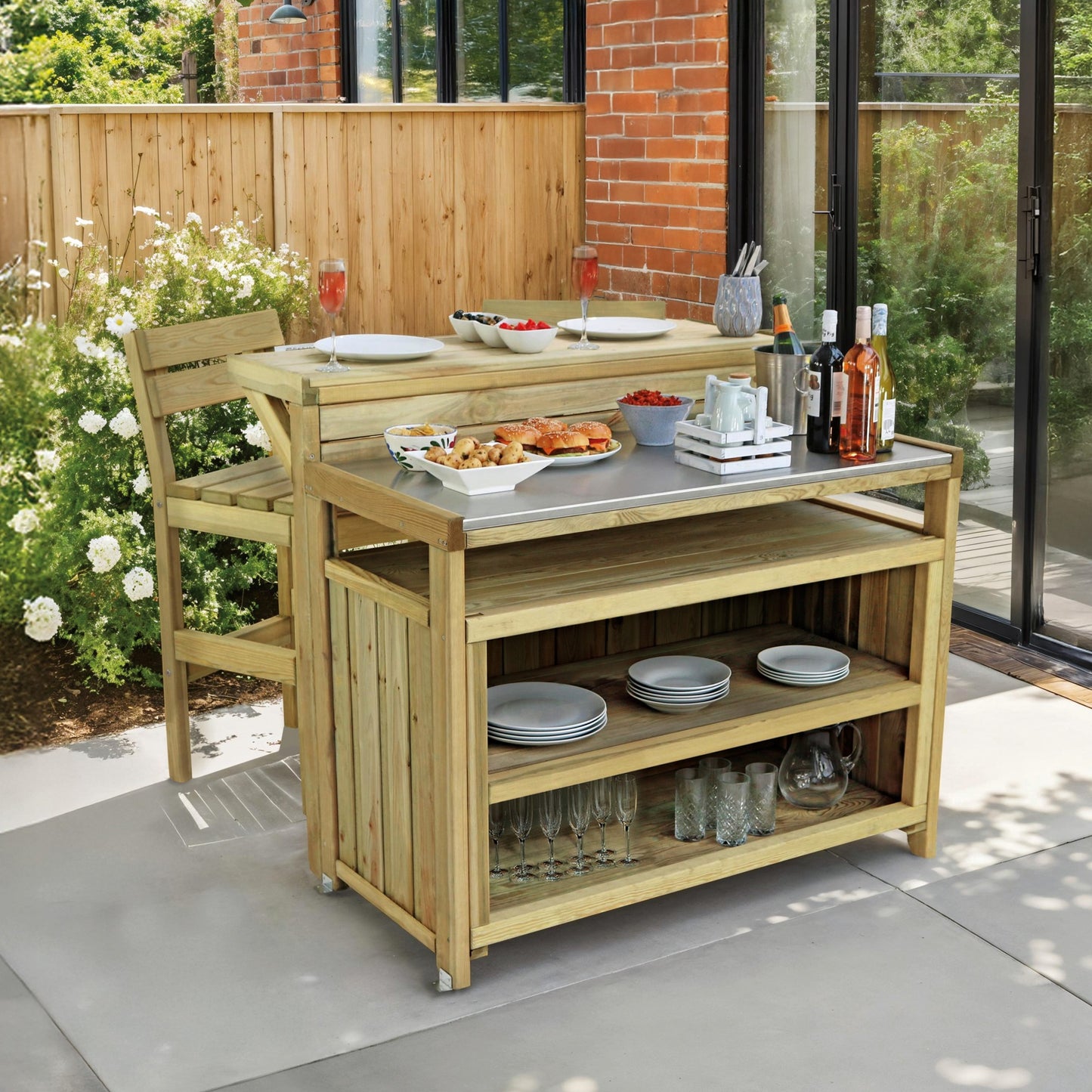 Zest Terraza Outdoor Kitchen Island Set